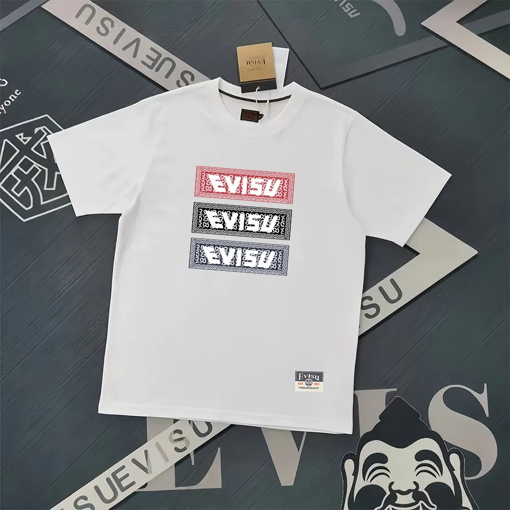 Evisu 2025New Arrival T ⚠ Quality⚠ Same Style T 。 ，Black S-XXL，White S-XXL，Gray M-XXL，Red S-XXL， Red M-XXL